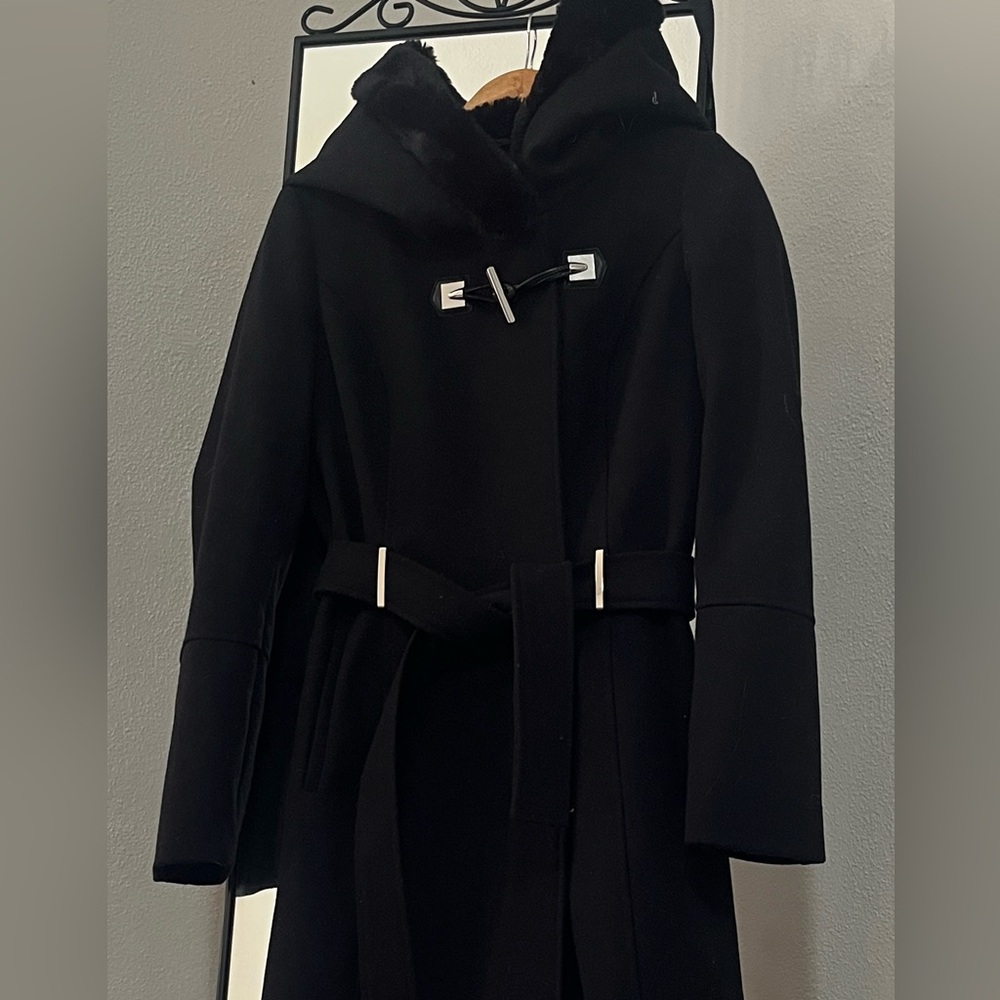 Ricki's Black coat Faux Fur Hood Belt - Picture 6 of 9